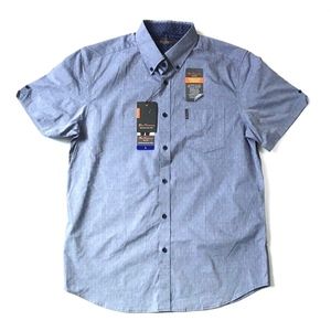 BEN SHERMAN SHORT SLEEVE STRETCH WOVEN SHIRT L NEW